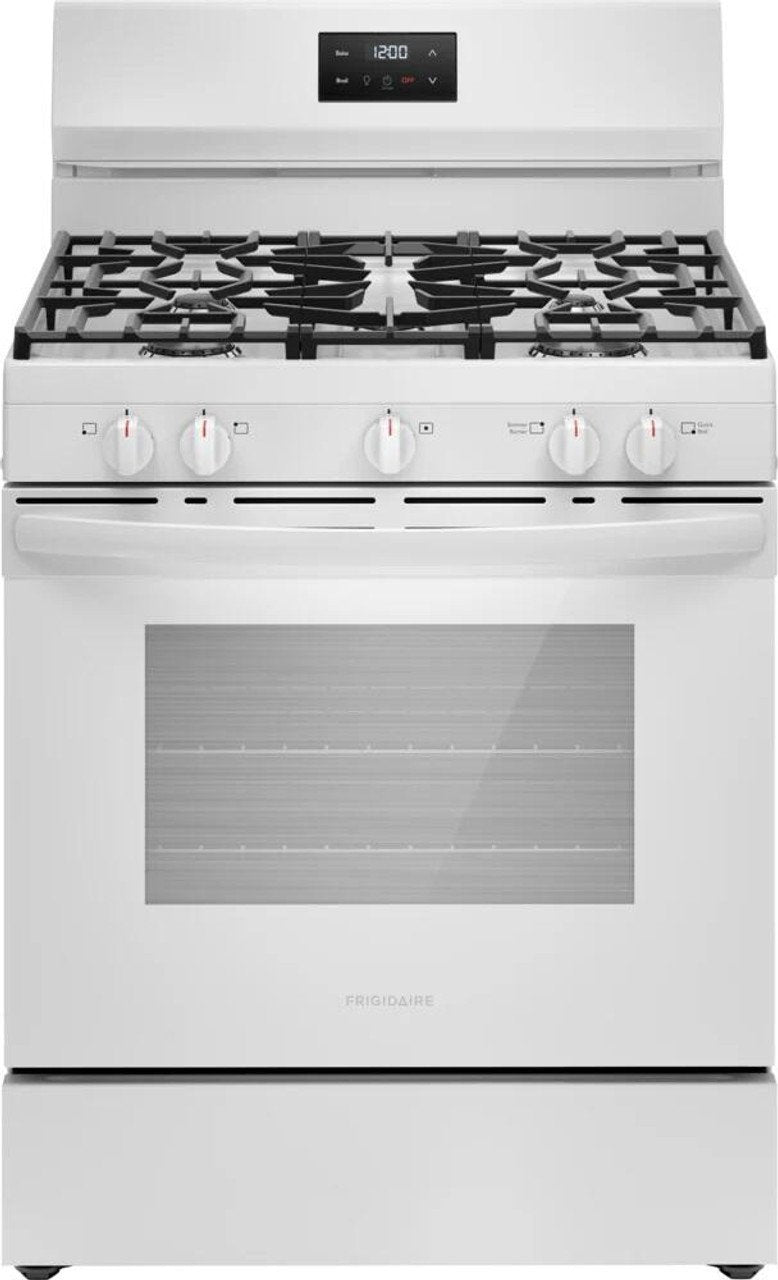 Frigidaire FCRG3052BW 30” Gas Range – Freestanding Kitchen Stove with Oven, White Finish