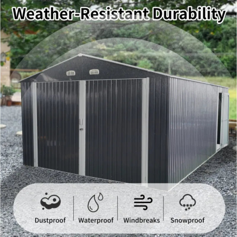 Spacious Outdoor Storage Shed With Double Front