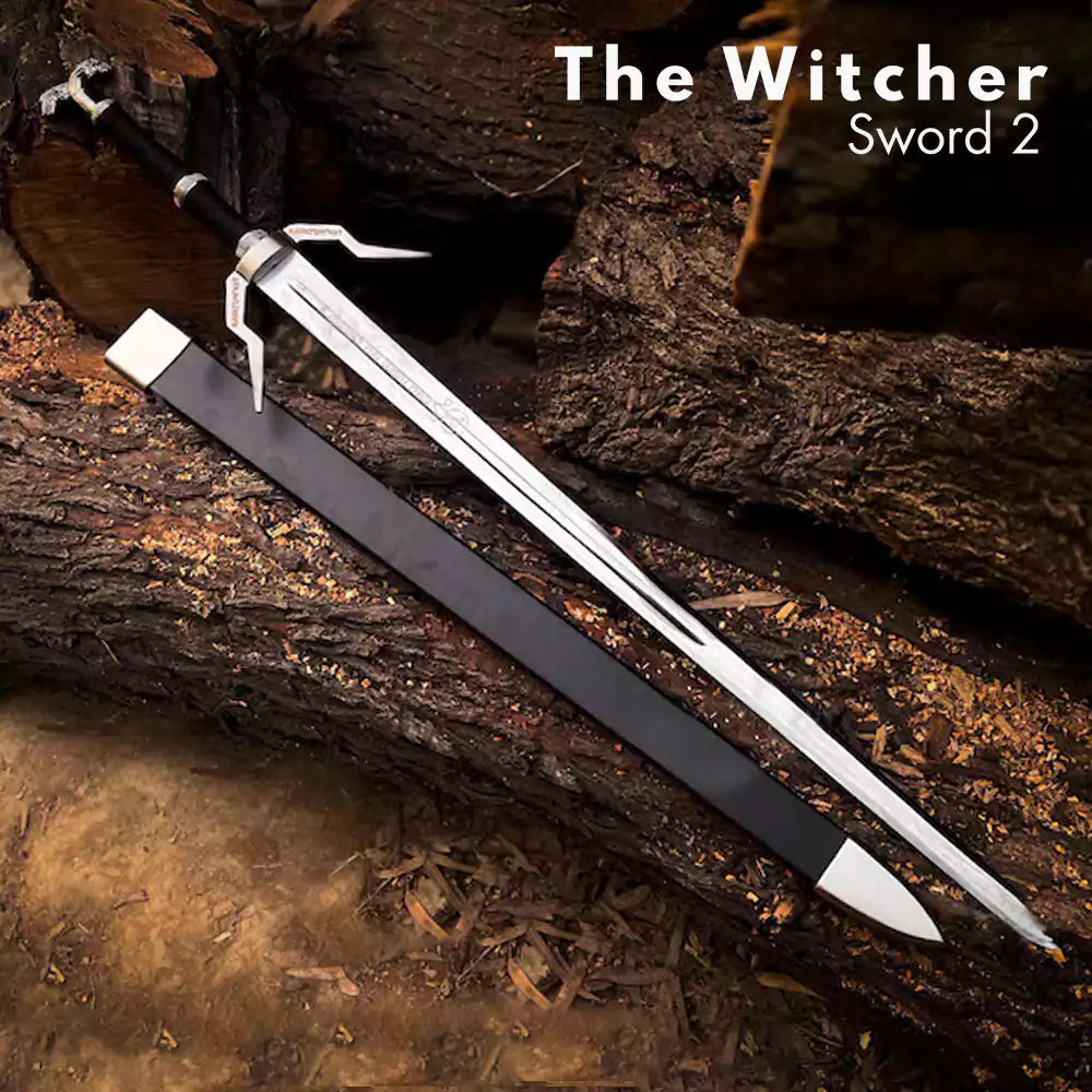 Witcher Sword 02 – Silver Fantasy Blade with Scabbard Replica