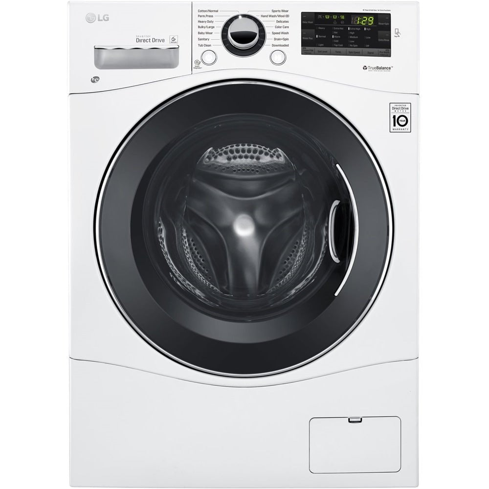 LG – 2.2 Cu. Ft. High Efficiency Compact Front-Load Washer with 6Motion Technology – White