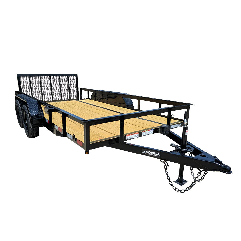 6’4″ x 14 Utility Trailer Powder Coated Dovetail (2) 3500 Axles 7k