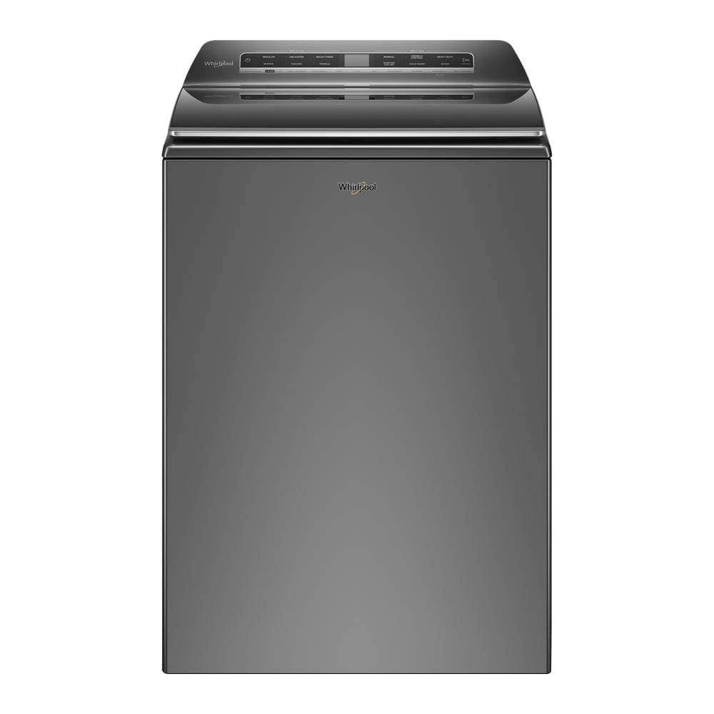 Whirlpool – 5.3 Cu. Ft. High Efficiency Smart Top Load Washer with Load & Go Dispenser – Chrome shadow