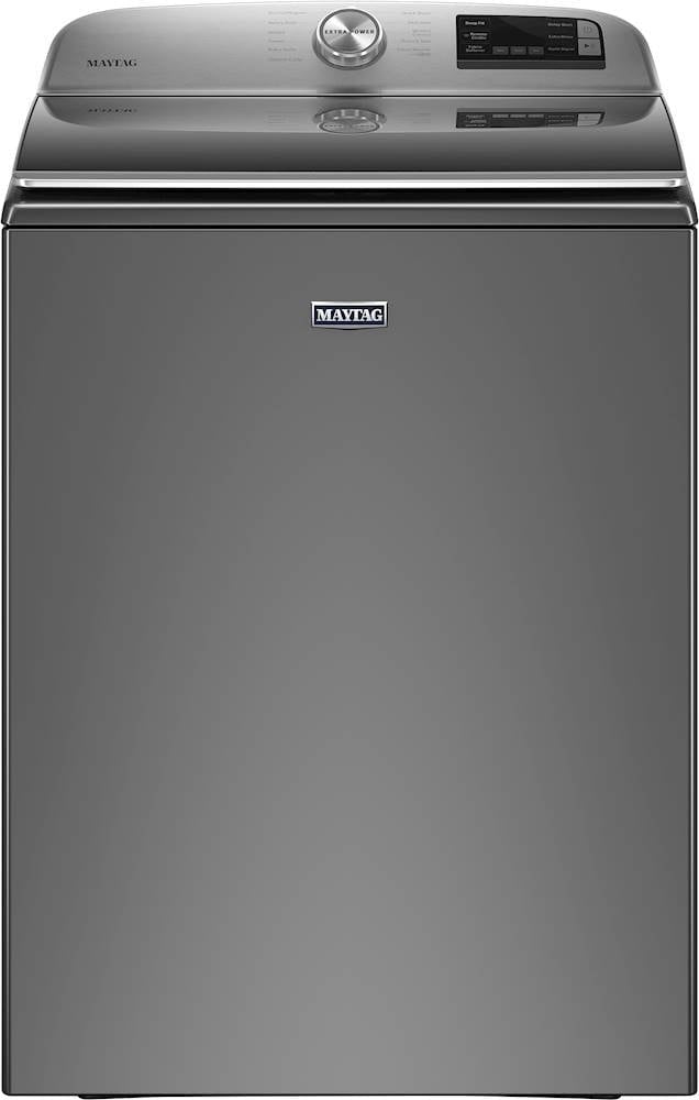 Maytag – 4.7 Cu. Ft. High Efficiency Smart Top Load Washer with Extra Power Button – Metallic slate