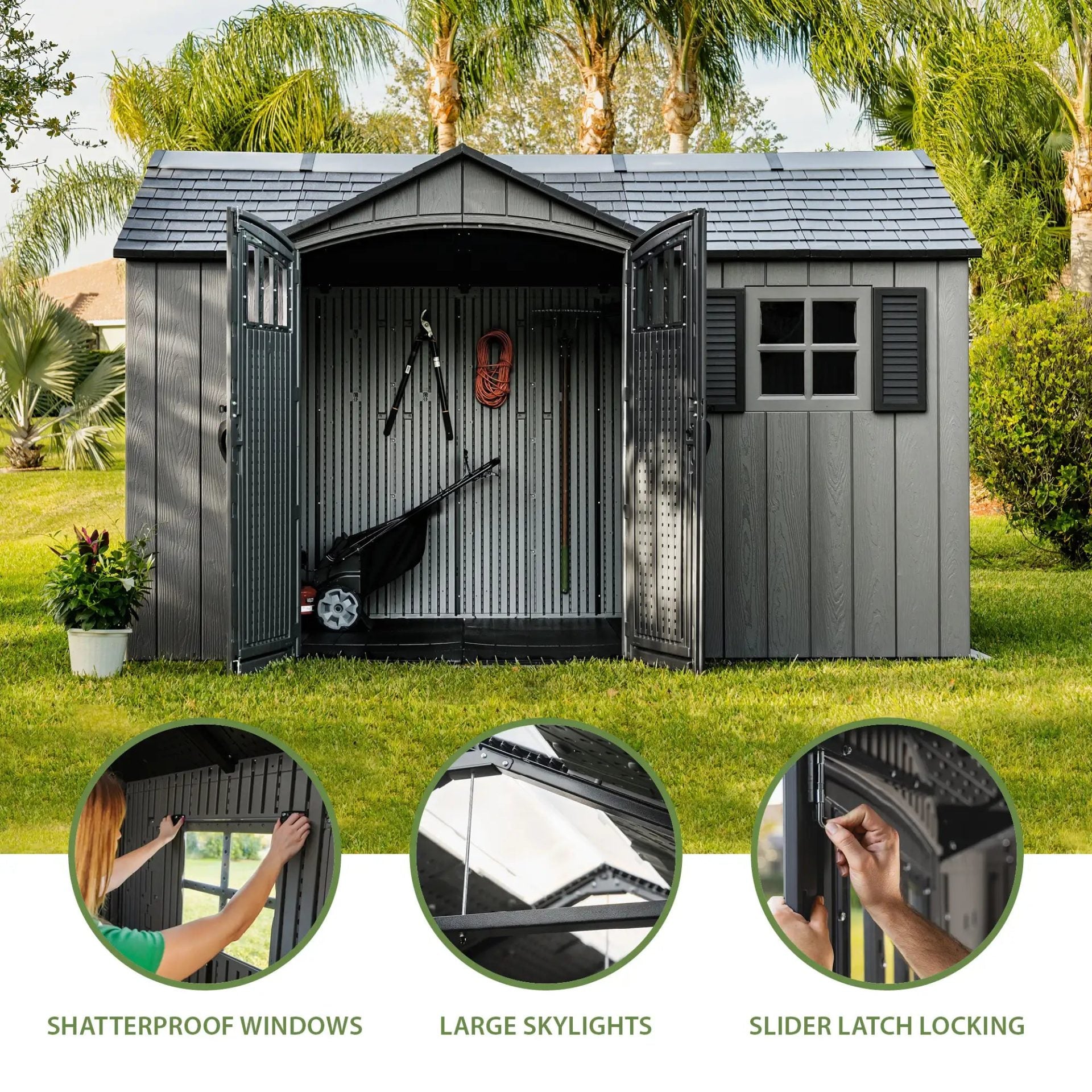Lifetime 12.5 ft. x 8 ft. Outdoor Storage Shed 60454 - Image 5