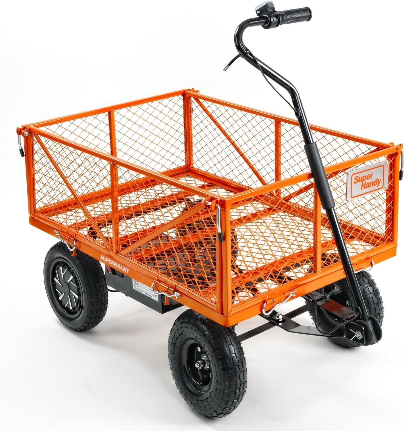 SuperHandy Electric-Assist Utility Garden Cart – 440 lb Load Capacity, 5.7 Cu Ft, Heavy-Duty All-Terrain Wheels