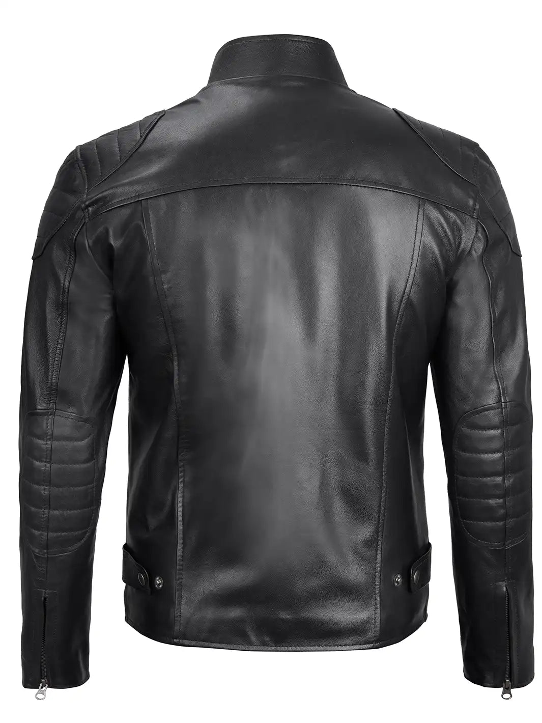 Vermont Men's Black Motorcycle Leather Jacket - Image 2