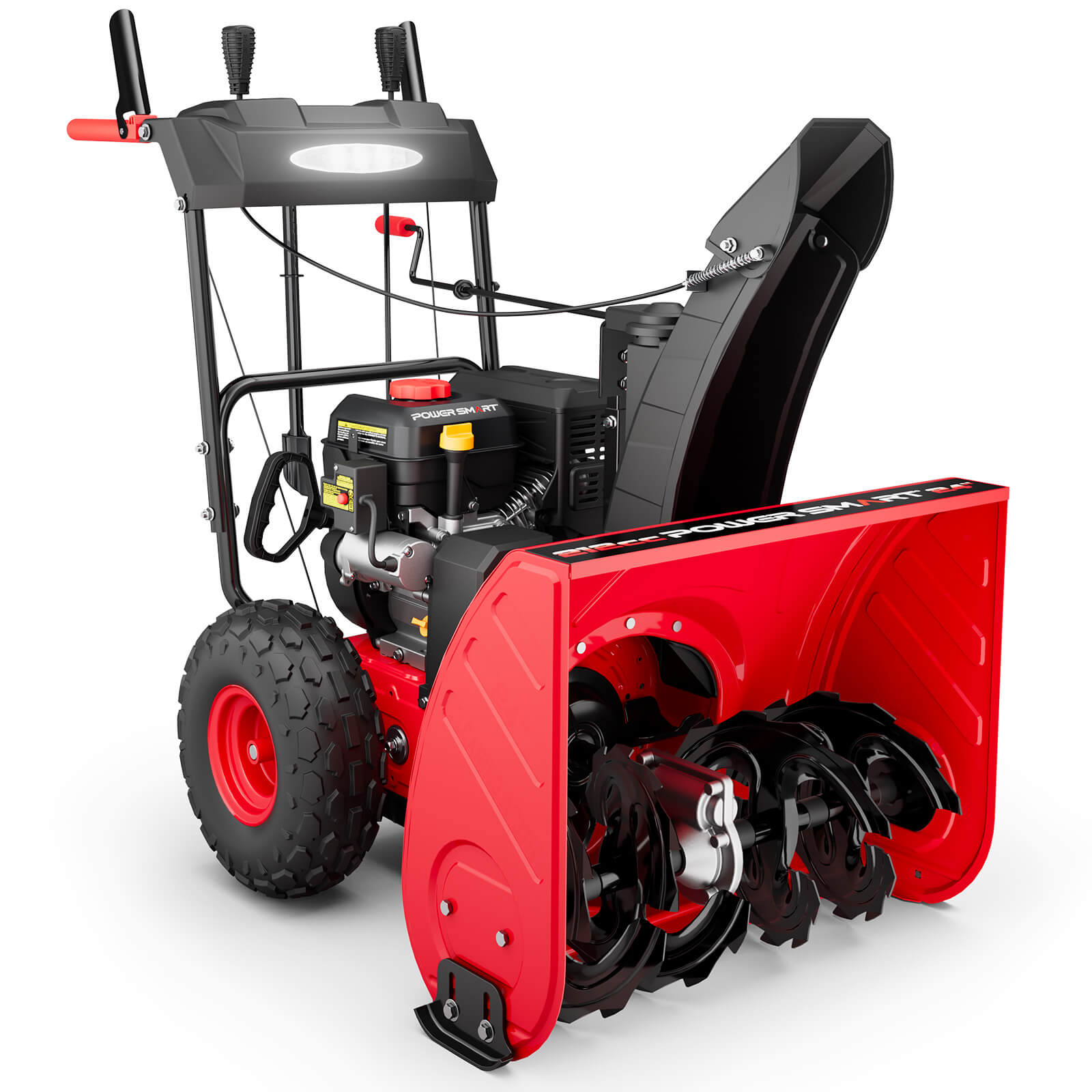 PowerSmart Snow Blower Gas Powered 24 Inch Self-Propelled 2-Stage 212cc Engine with Electric Start