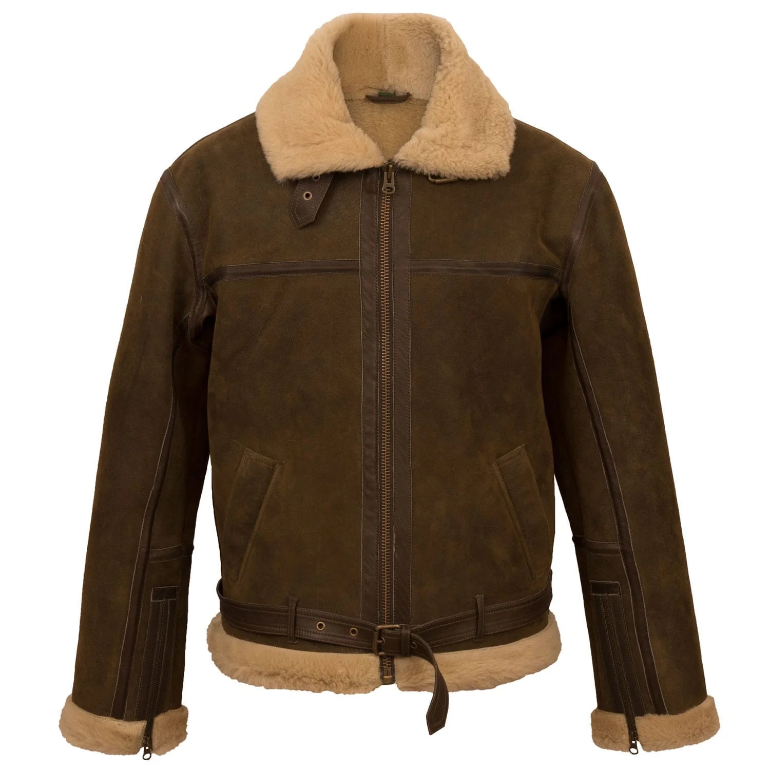B4: Men's Antique Sheepskin Leather Flying Jacket