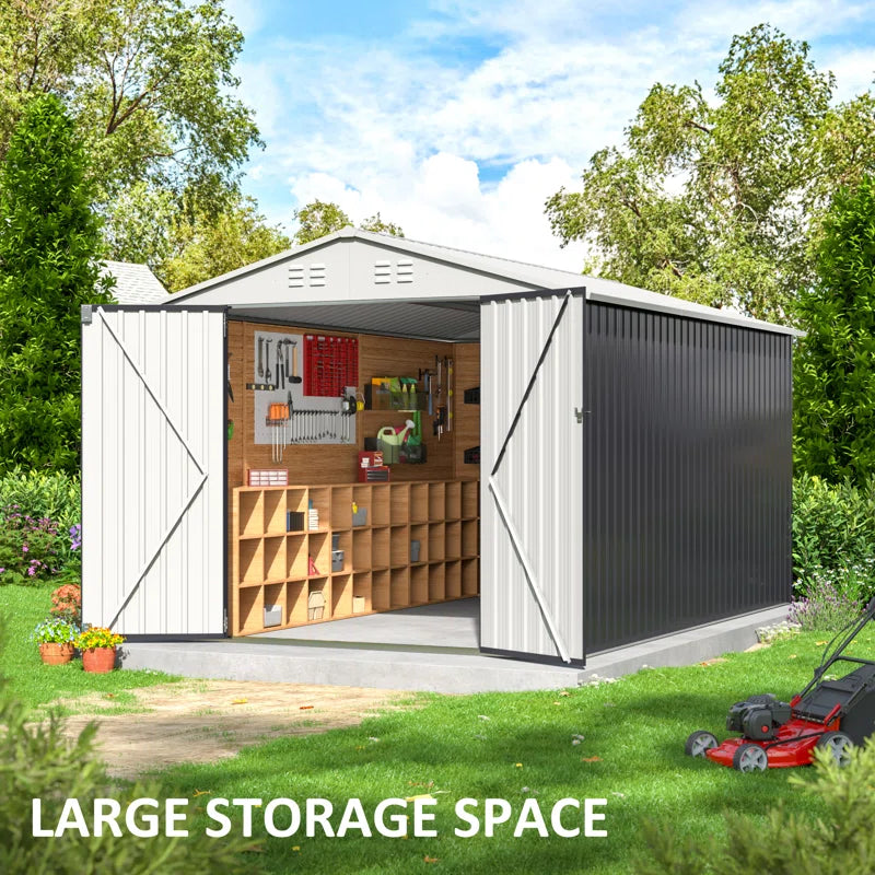 Lockable Doors 8 ft. W x 12 ft. D Metal Tool Shed - Image 6