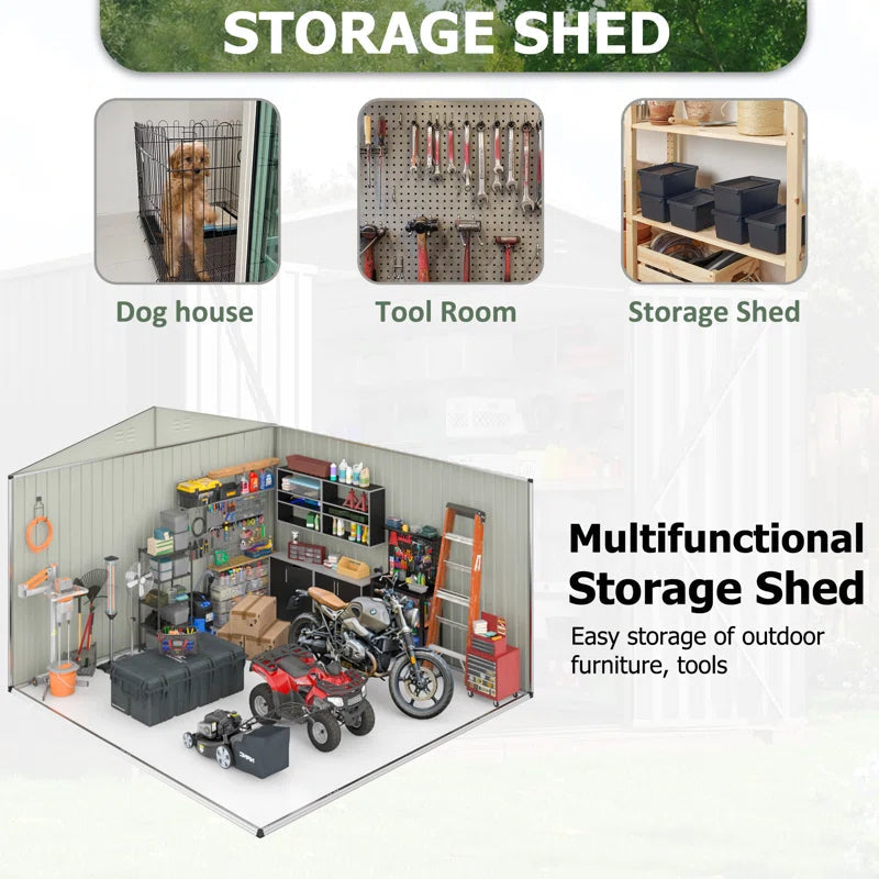 Lockable Doors 8 ft. W x 12 ft. D Metal Tool Shed - Image 5