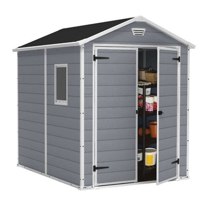 Manor 6 x 8 FT Vertical Storage Shed Made Of Extremely Durable Resin with Ventilation - Image 2