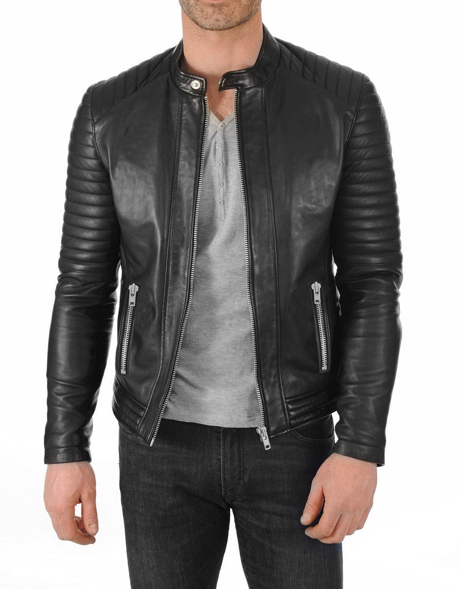 Matrix Black Leather Biker Jacket - Image 2