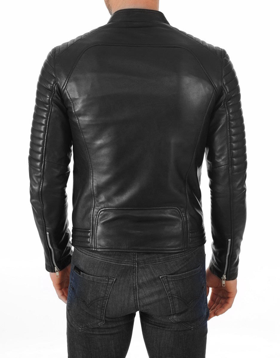Matrix Black Leather Biker Jacket - Image 4
