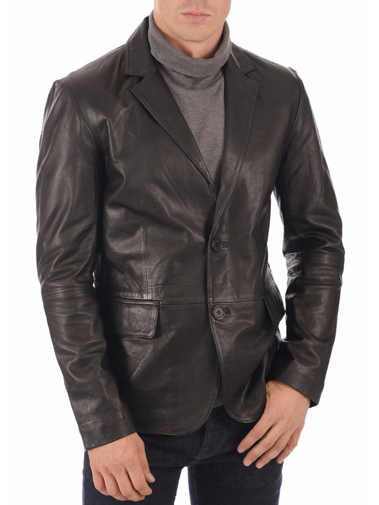 Black Real Lambskin Leather Blazer
