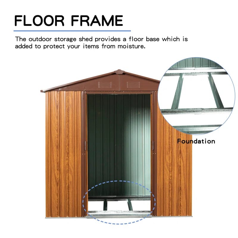 Metal 6 ft. W x 5 ft. D Storage Shed - Image 2