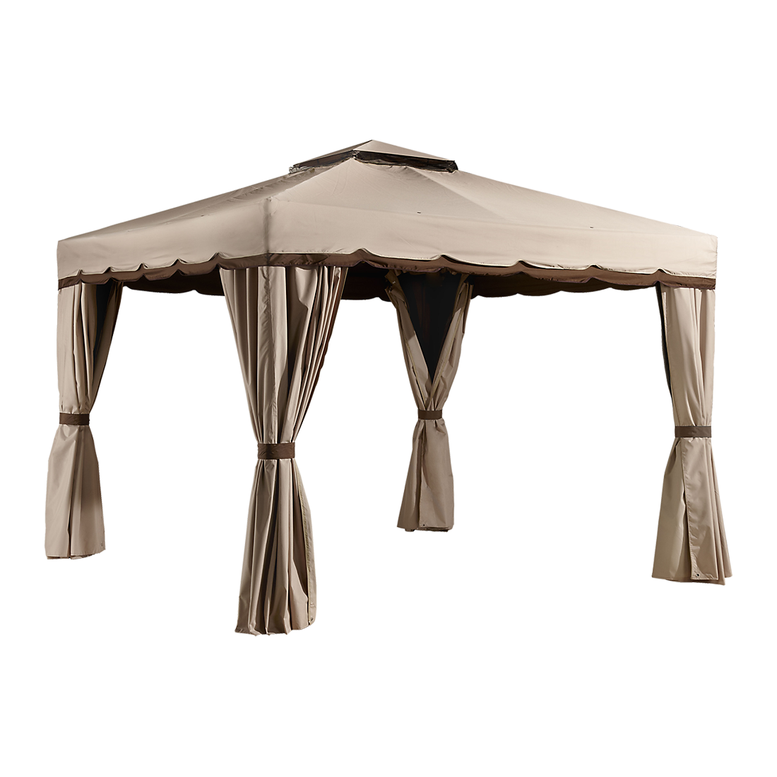 Roma Soft Top Gazebo, 10 ft. x 10 ft. Grey with Black Trim