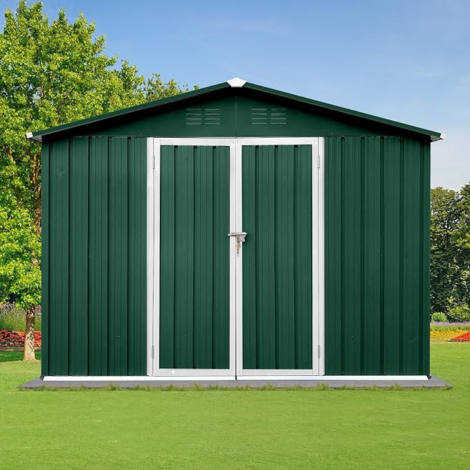 Shed, Sheds & Outdoor Storage With Latch, Shutter Vents, Tilted Roof, Lockable Door