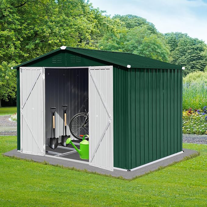 Shed, Sheds & Outdoor Storage With Latch, Shutter Vents, Tilted Roof, Lockable Door - Image 2