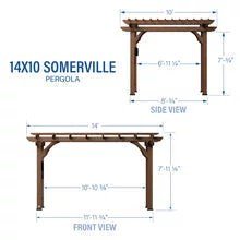SOMERVILLE 14X10 PERGOLA – WALNUT STAIN - Image 5