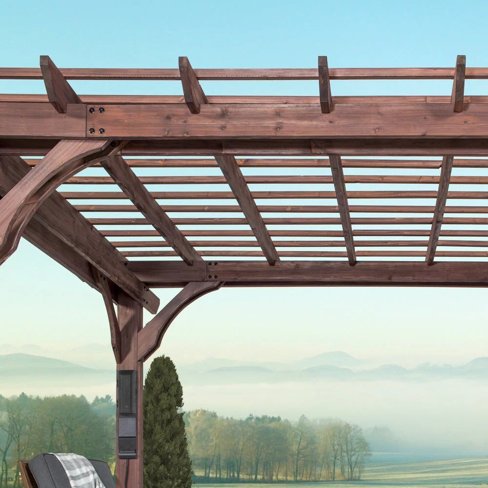 SOMERVILLE 14X10 PERGOLA – WALNUT STAIN - Image 7