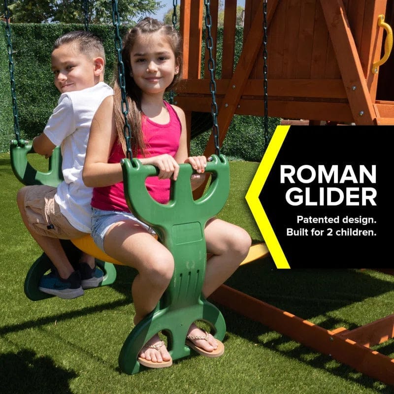 Sportspower Oak Grove Wooden Swing Set with Lifetime Warranty on 8′ Blow Molded Slide - Image 7