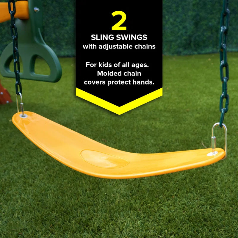 Sportspower Oak Grove Wooden Swing Set with Lifetime Warranty on 8′ Blow Molded Slide - Image 5