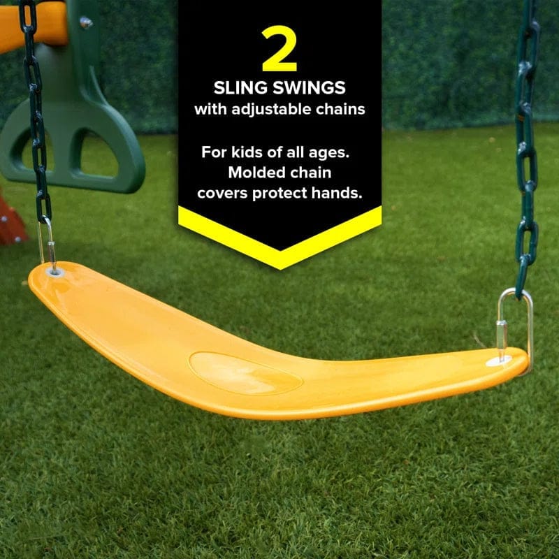 Sportspower Oak Grove Wooden Swing Set with Lifetime Warranty on 8′ Blow Molded Slide - Image 5