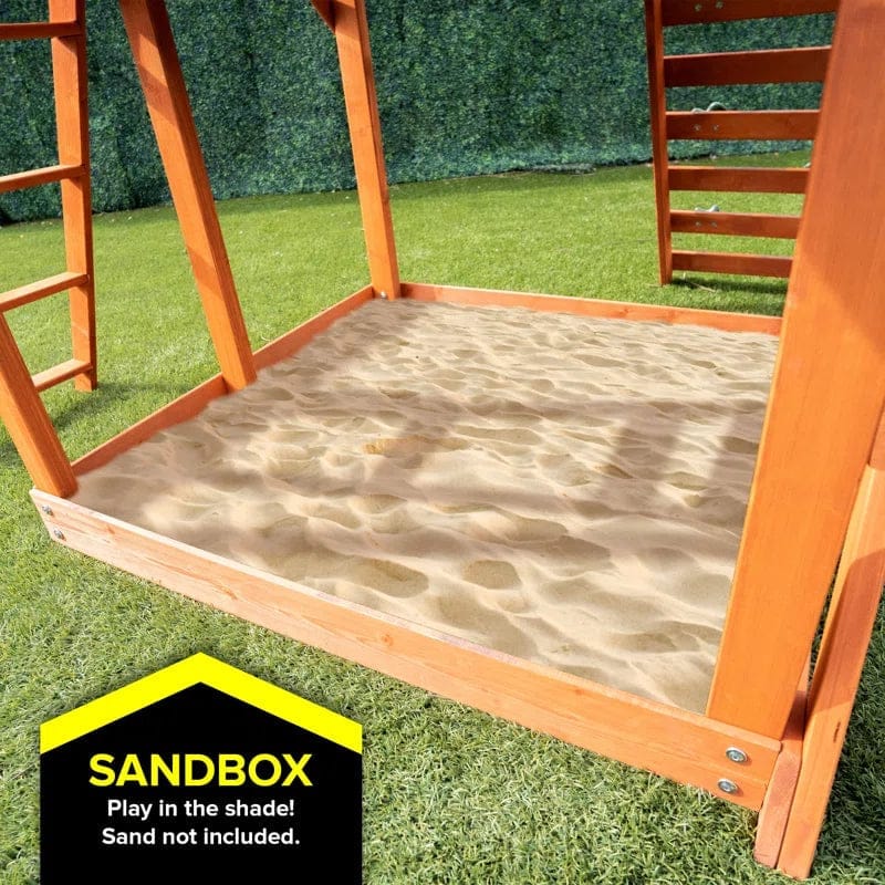 Sportspower Oak Grove Wooden Swing Set with Lifetime Warranty on 8′ Blow Molded Slide - Image 9