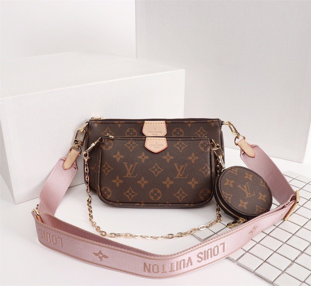 Louis Vuitton Multi Pochette Accessoires Monogram Canvas Fall/Winter Collection M44840 Rose Clair