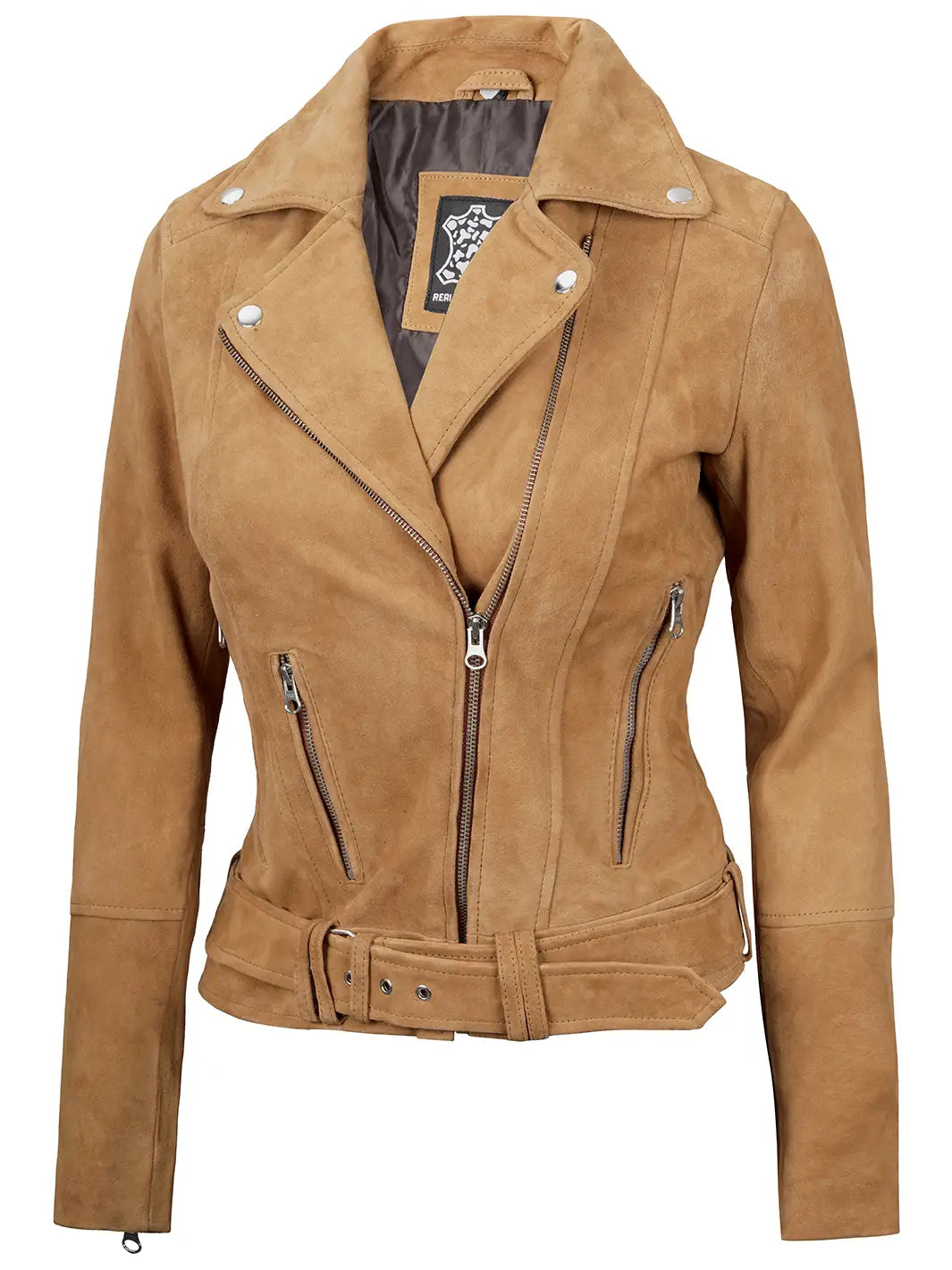 Melanie Women's Brown Suede Moto Jacket