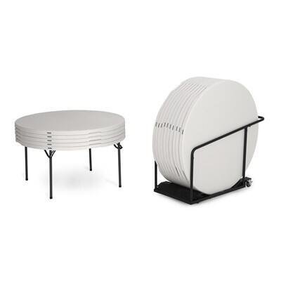 Lifetime (15) 60 in. Round Tables and Cart Combo