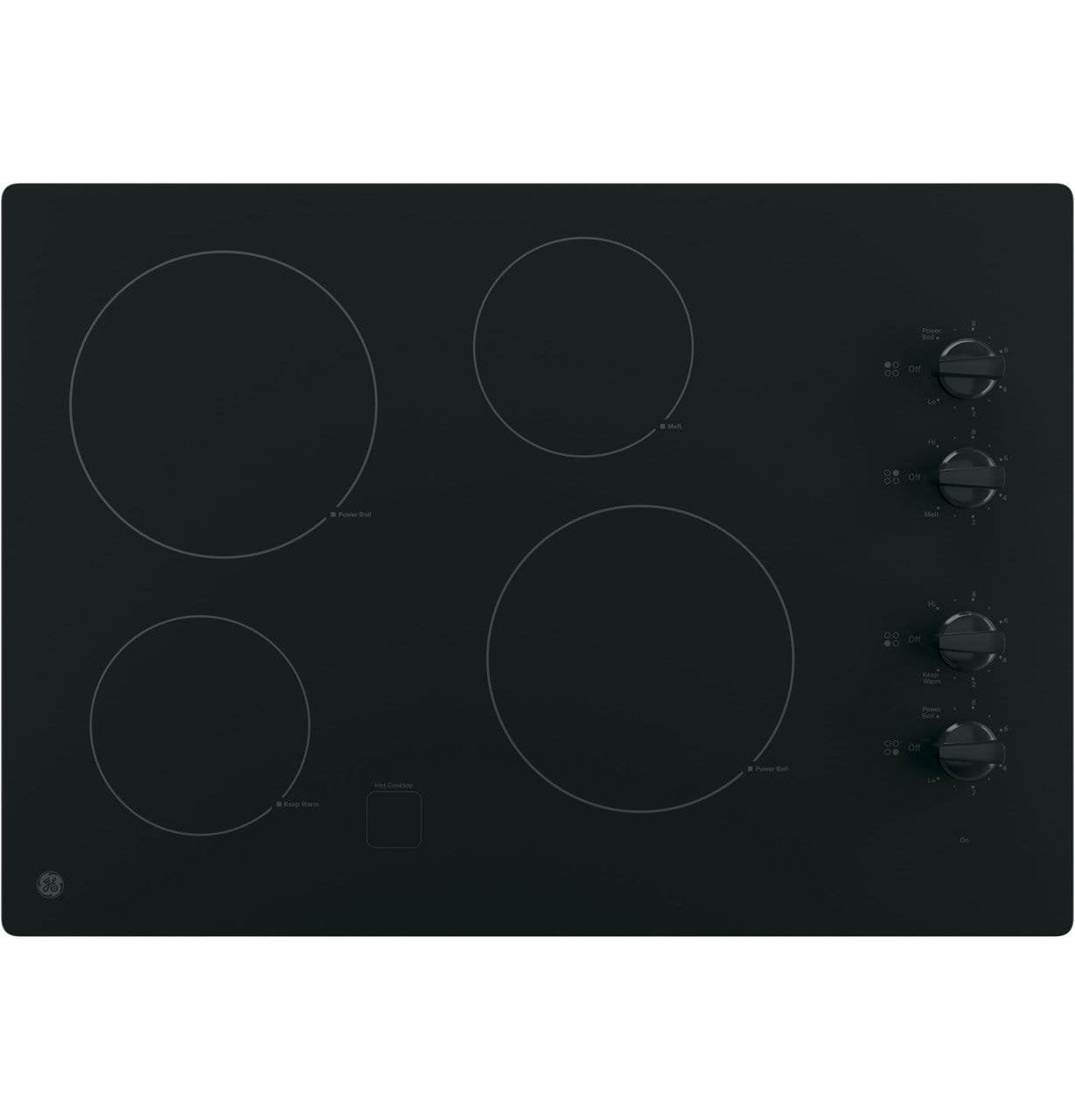 GE 30″ Built-In Knob Control Electric Cooktop JP3030DWBB