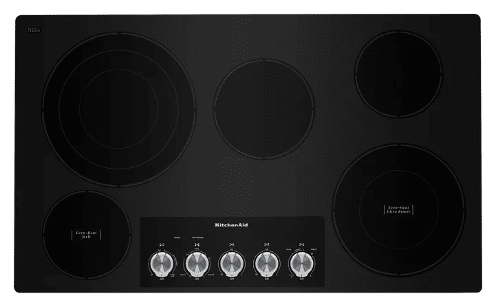 KitchenAid 36″ Electric Cooktop with 5 Elements and Knob Controls