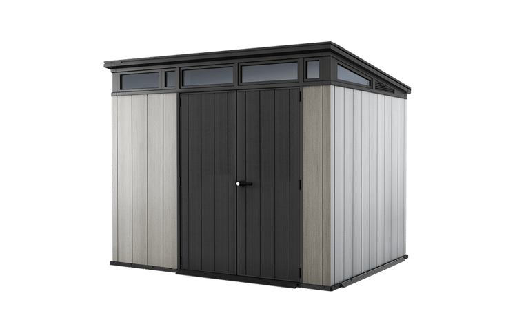 Keter Artisan 9×7 Foot Large Outdoor Shed with Floor with Modern Design for Patio Furniture
