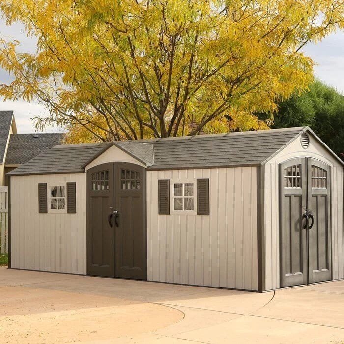 20 ft. W x 8 ft. D Plastic Storage Shed - Style Gears
