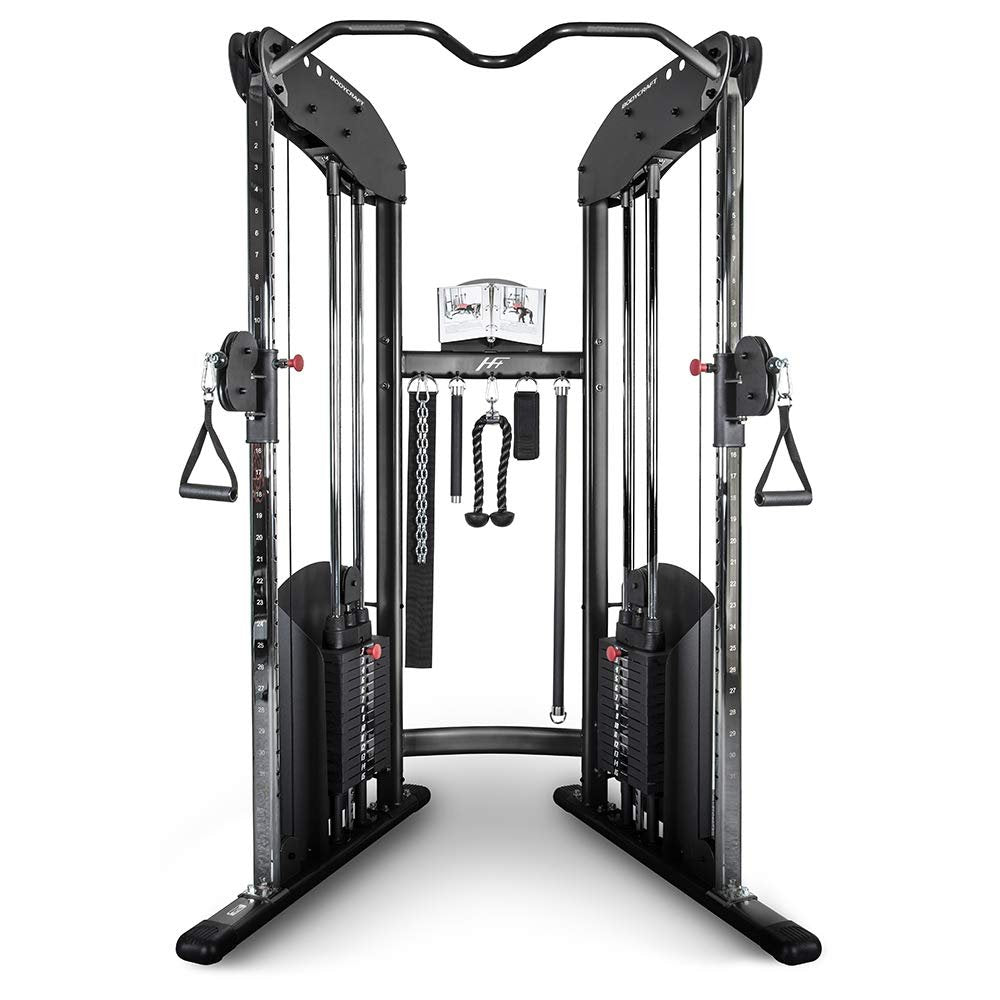 XMark Functional Trainer and XMark Adjustable Flat Incline Decline Weight Bench, Dual Pulley System, Cable Machine and Weight Bench Package (B08HHDYXPG)
