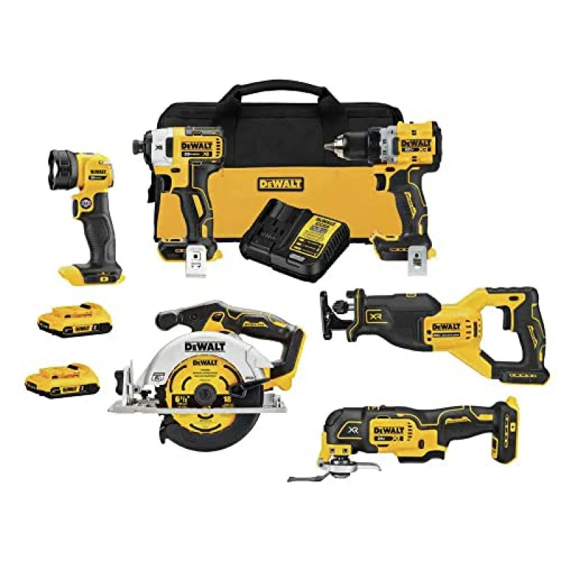 DEWALT 20V MAX XR Cordless 6-Tool Combo Kit with Batteries and Charger DCK648D2