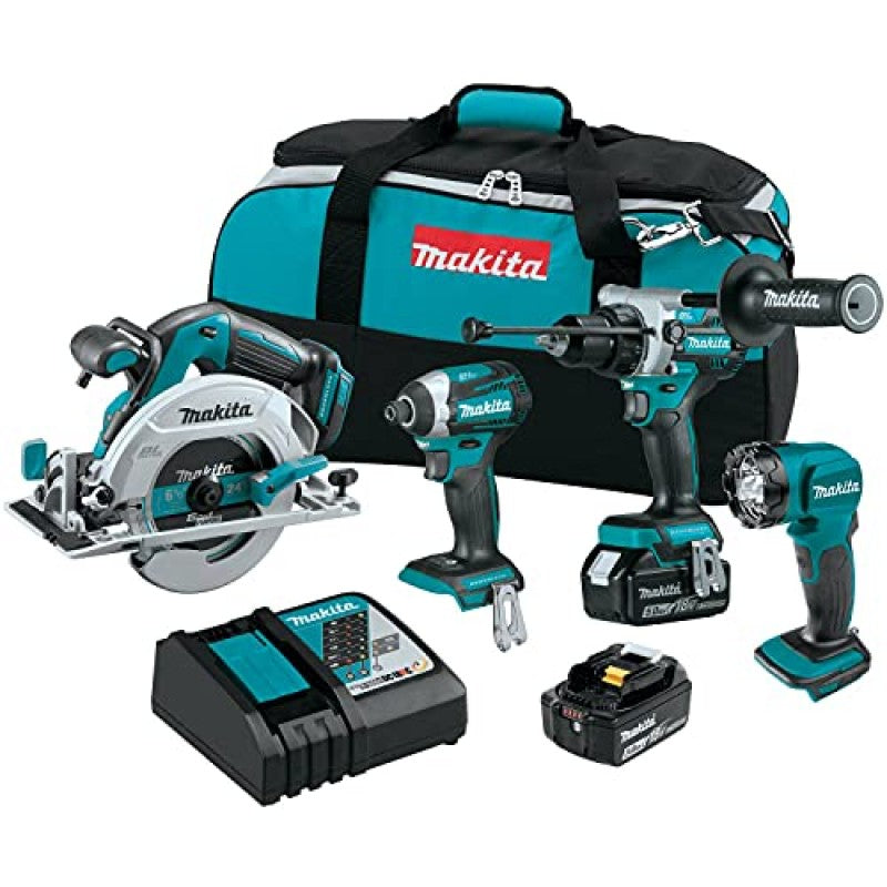 Makita XT452T 18V LXT Lithium-Ion Brushless 4-Piece Combo Kit (5.0Ah)