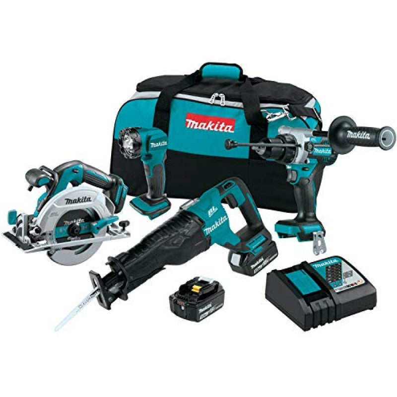 Makita XT454T 18V LXT Brushless Cordless 4-Pc Combo Kit (5.0Ah)