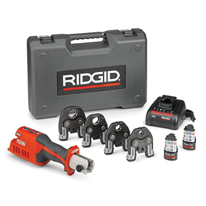 RIDGID 57363 Model RP 241 Compact Press Tool Kit with 1/2″-1-1/4″ Pro Press Jaws and Bluetooth