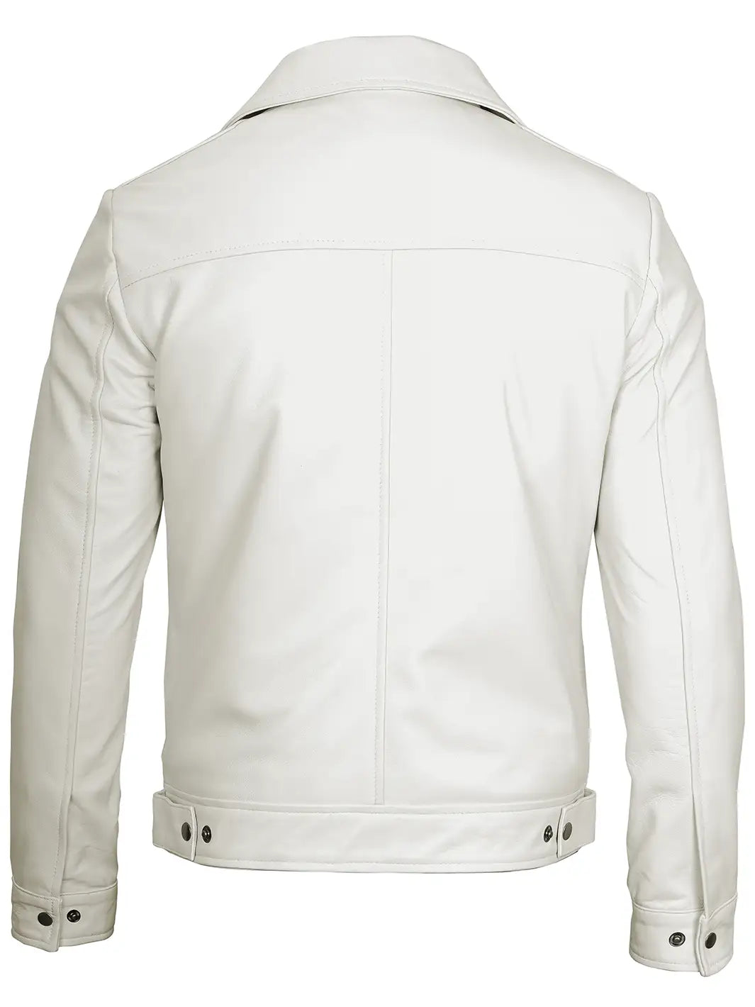 Reeves Mens Off White Harrington Vintage Leather Jacket - Image 9