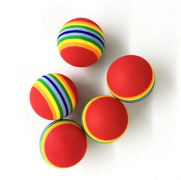 12 Colorful Rainbow Foam Balls for Fun Dog Training - Image 2