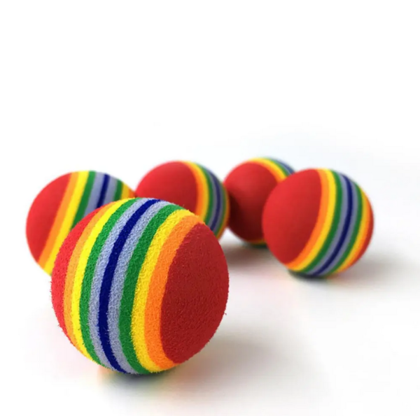 12 Colorful Rainbow Foam Balls for Fun Dog Training - Image 3