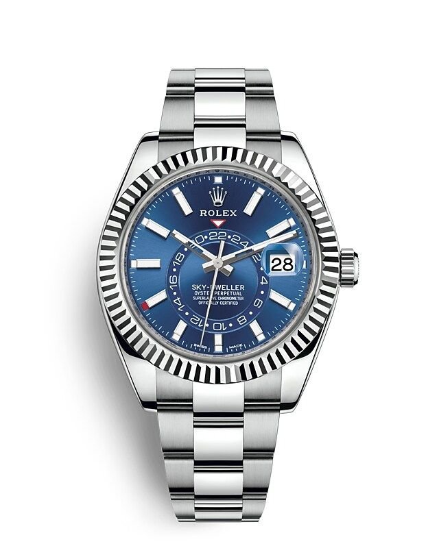 Rolex SKY-DWELLER Oyster, 42 mm, Oystersteel and white gold
