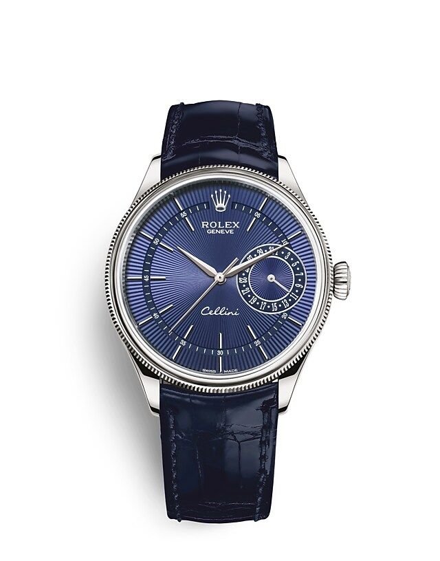 Rolex CELLINI DATE 39 mm, 18 kt white gold, polished finish