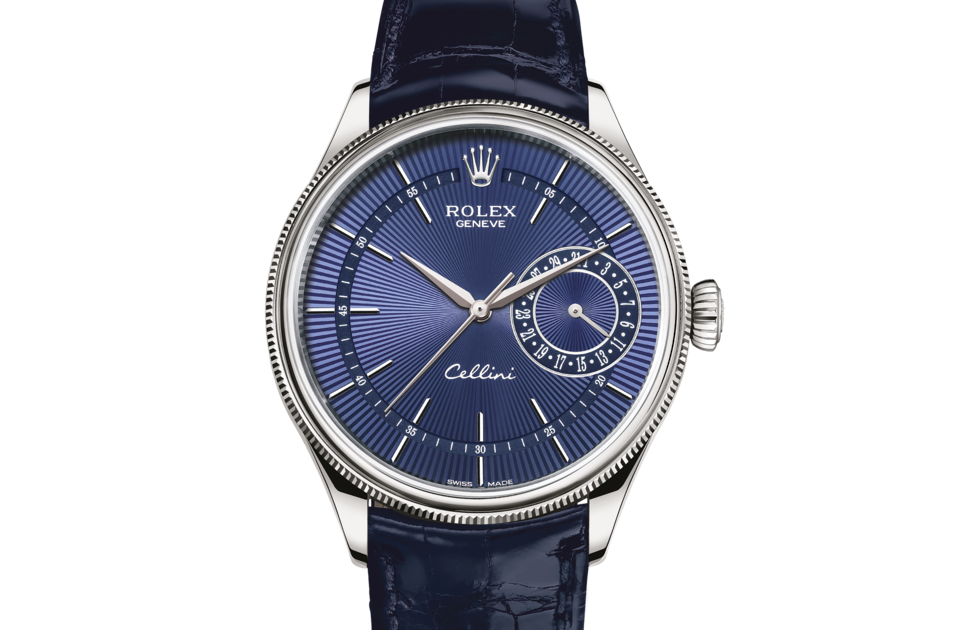 Rolex CELLINI DATE 39 mm, 18 kt white gold, polished finish - Image 2