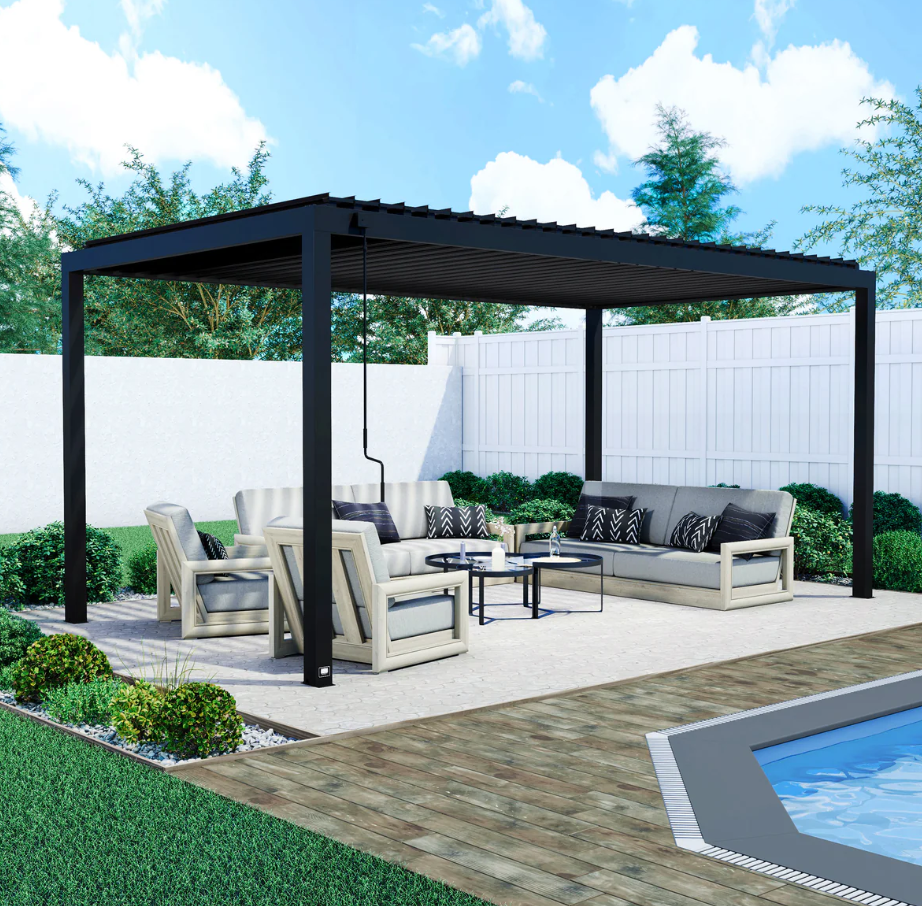 Backyard Discovery Sarasota Galvanized Steel Louvered Pergola - Image 2