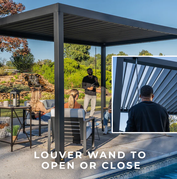 Backyard Discovery Sarasota Galvanized Steel Louvered Pergola - Image 4