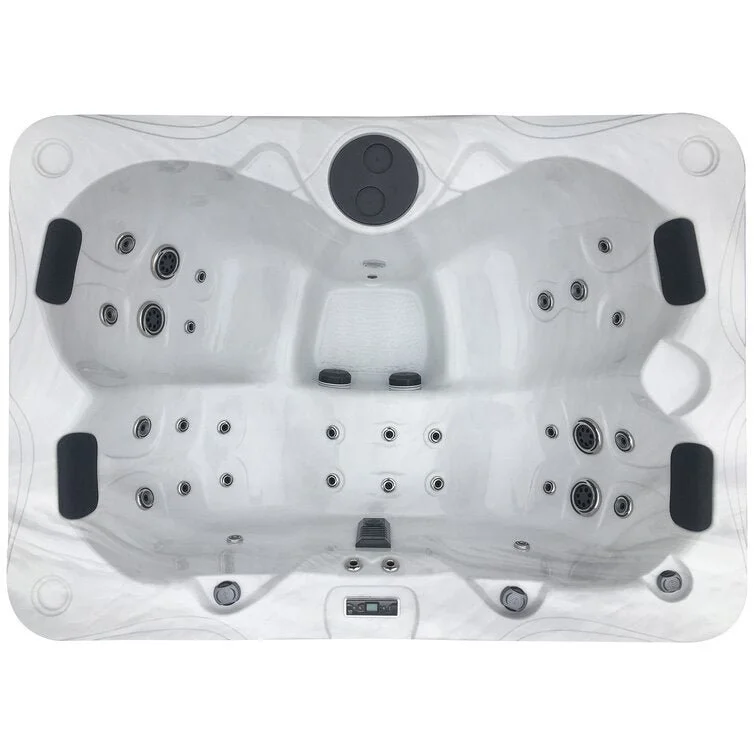 3 Person 55 – Jet Acrylic Rectangle Standard Hot Tub with Ozonator in Slate Gray