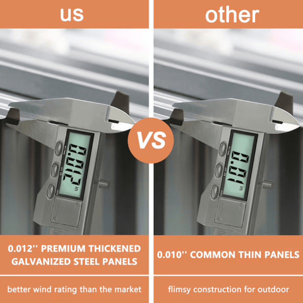 10 ft. W x 12 ft. D Outdoor Metal Storage Shed in Gray (120 sq. ft.) - Image 7